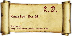 Keszler Donát névjegykártya